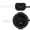 Adattatore di rete QOLTEC IEC 320 C14 a spina francese, cavo 0,15 m
