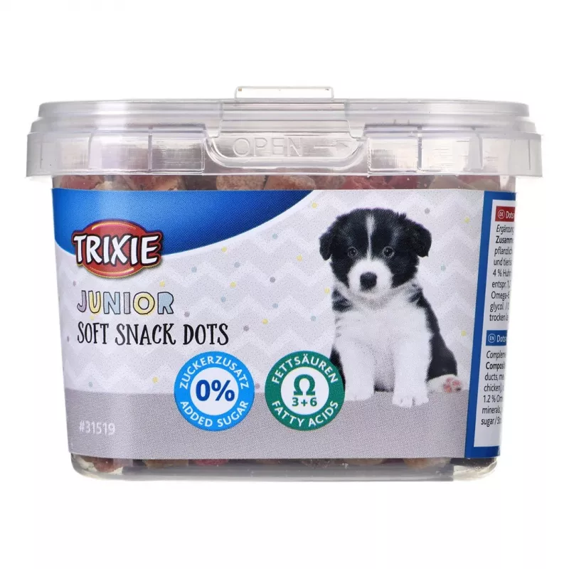Snack per l'addestramento del cane Trixie Junior Dots 140 g – snack morbidi al salmone per cuccioli