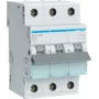 Hager MCN306. Corrente nominale: 6 A. Tipo: caratteristica C, numero di moduli (max): 3 moduli. Larghezza: 52,5 mm, profondità: 70 mm, altezza: 83 mm (MCN306)
