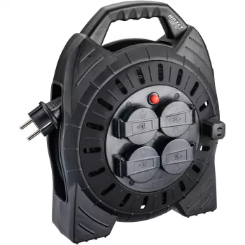 Avvolgicavo Hazet 161N-3D, 10,00 m cavo, nero, prolunga elettrica portatile