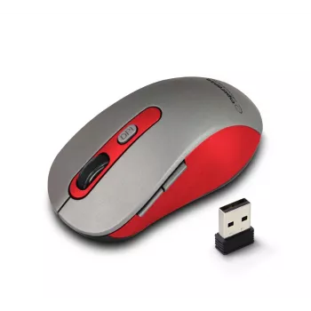 Mouse ottico wireless ESPERANZA EM131R 2,4 GHz, 1600 DPI, ambidestro, ricevitore nano USB, 6 tasti, grigio