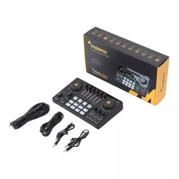 Interfaccia audio USB MAONO AME2 nero con effetti integrati, scheda audio desktop compatta