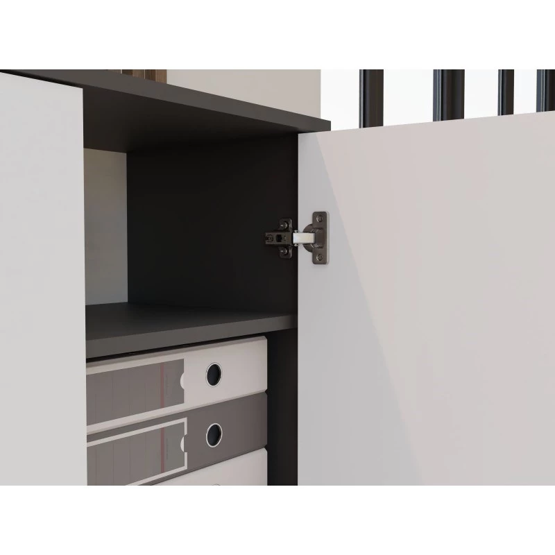 OLIV 2D CLOSED SHELVING UNIT, antracite/bianco SET