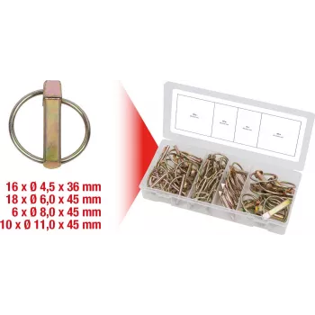 Set di spine elastiche KS Tools 970.0550 — 50 pezzi, diametri e lunghezze varie