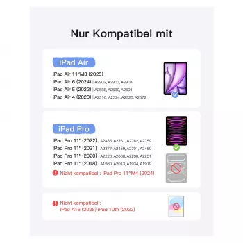 Tastiera inateck iPad 11 iPad Air 4ª/5ª gen. compatibile QWERTZ viola