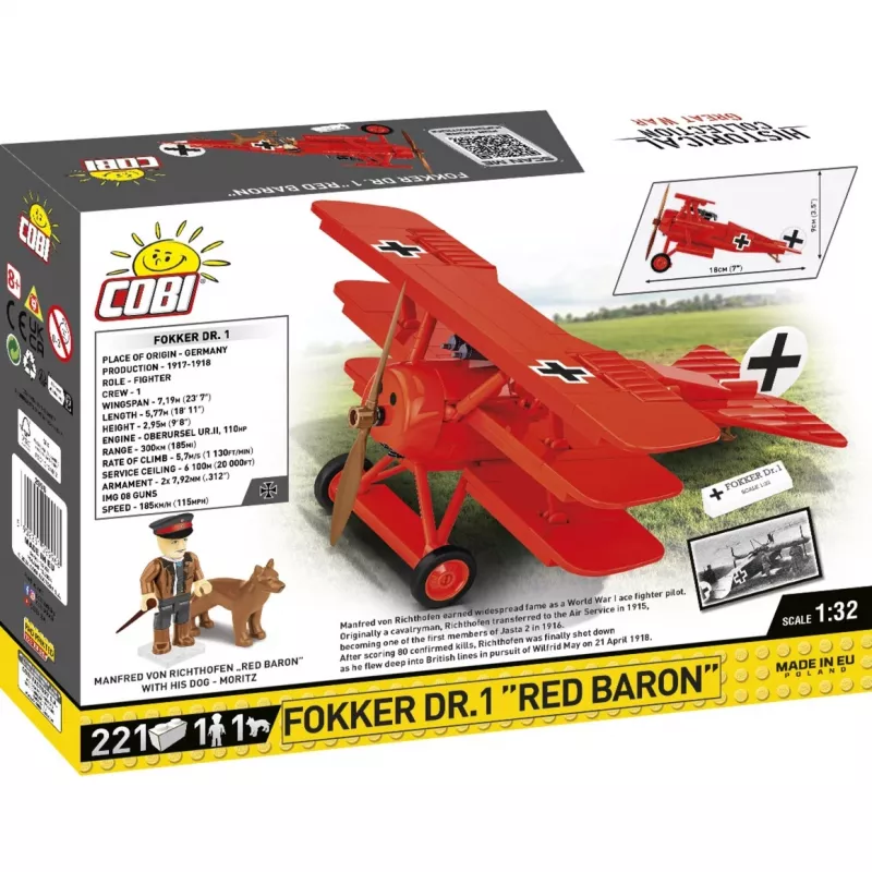 Blocks Fokker DR.1 Red Baron 221 mattoncini
