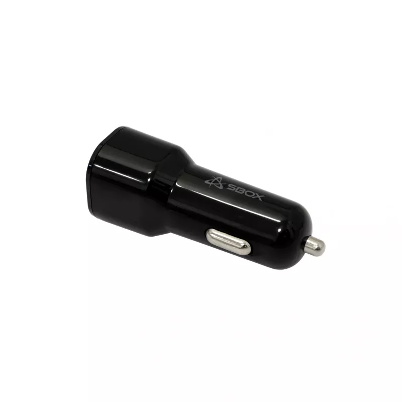 Caricabatterie da auto SBOX CC-038 38W nero — alimentatore dual-USB per veicoli