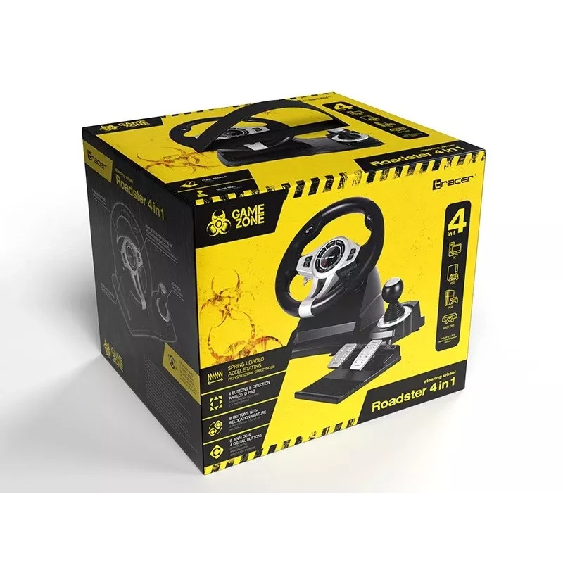 Tracer TRAJOY46524 controller gaming nero volante + pedali PlayStation 4, Playstation 3