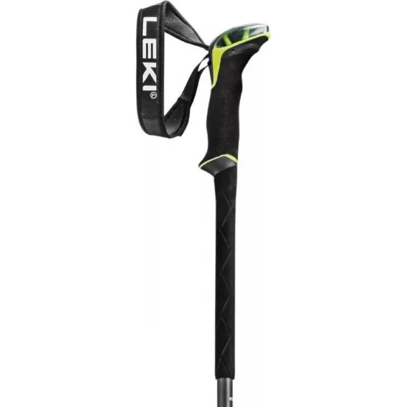Bastoncini Nordic Walking Leki Guide 2 — alluminio, lunghezza massima 150 cm, peso 271 g, Lock Security Strap in nylon, fusto Ø1,6 cm, nero