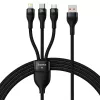 Cavo USB Baseus SUP0003351 1,2 m USB A USB C/Micro USB-A/Lightning nero