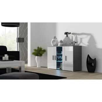 Cama Sideboard 120 cm SOHO S7 grigio/bianco lucido