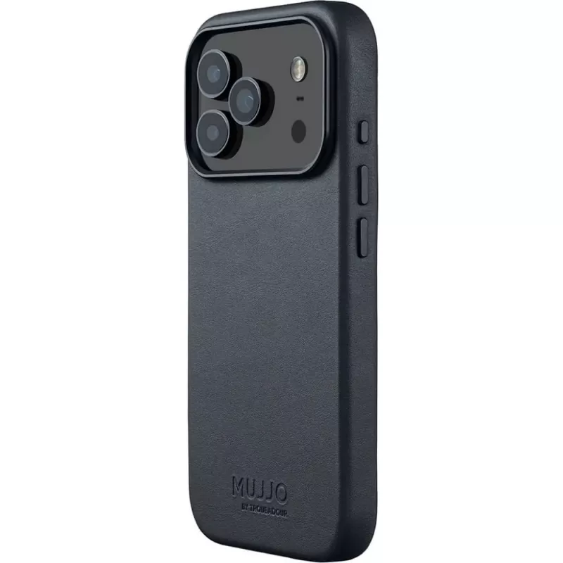 Mujjo Full Leather Case MagSafe custodia per iPhone 17 Pro grigio