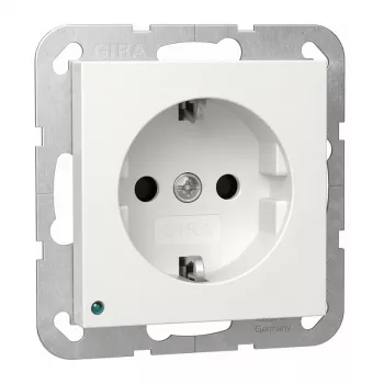 Lampada LED SCHUKO da parete/soffitto Gira modello 417003 con presa Schuko integrata
