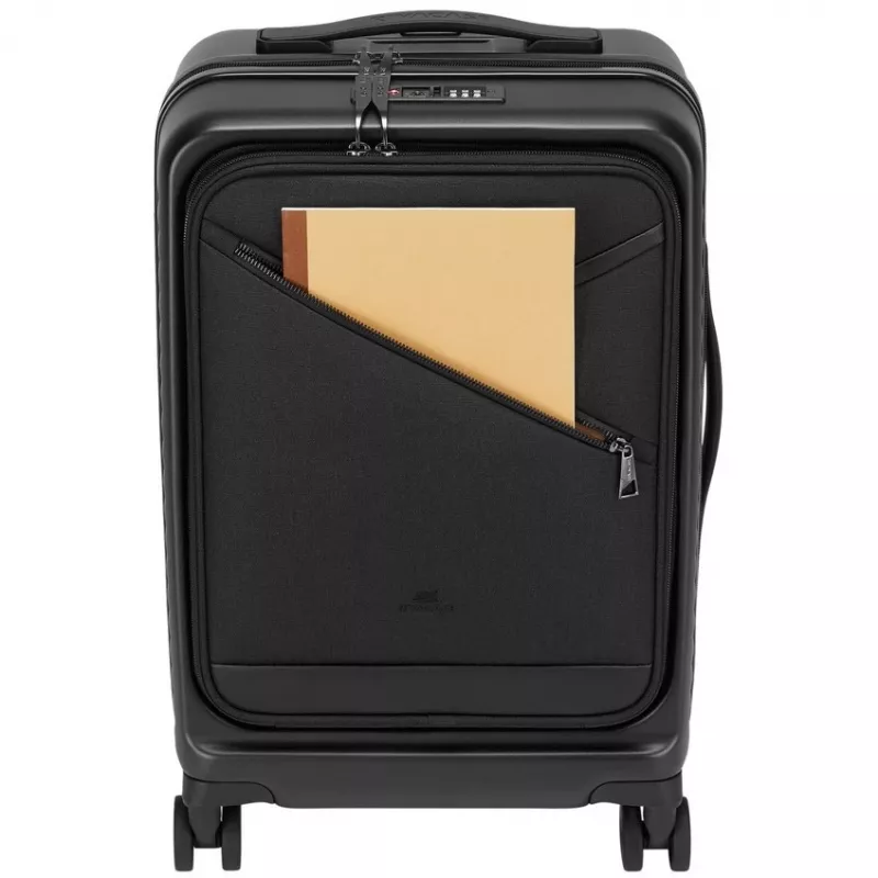 Trolley da cabina Rivacase Clark ECO 8181 — trolley compatto da bagaglio a mano, nero