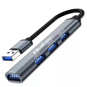 Hub USB QOLTEC 53793 — ingresso USB 3.0, 3× porte USB 2.0