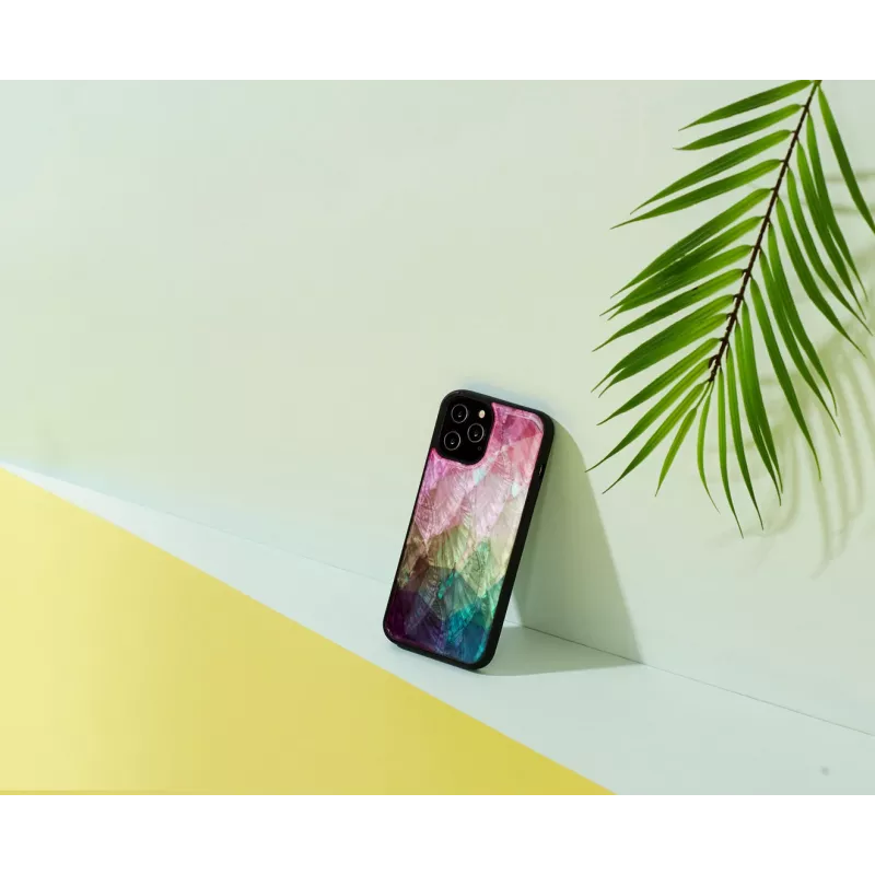 Custodia iKins per Apple iPhone 12 / 12 Pro — design fiori d'acqua, nero