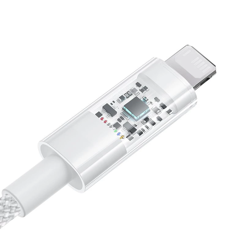 Baseus Gem Cavo USB a IP 2.4A ricarica rapida 2 m Bianco