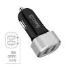 Caricabatterie da auto 2x USB 2,4A alluminio