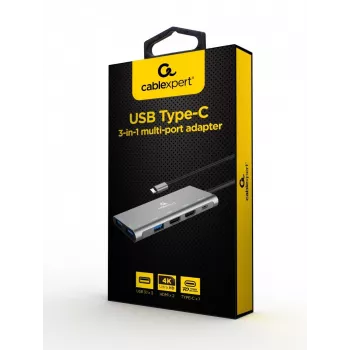 Gembird A-CM-COMBO3-03 adattatore multiporta USB Type-C 3 in 1 (hub + HDMI + PD)