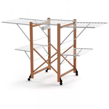 ARREDAMENTI GABBIANO stendibiancheria con ruote - 175 x 67 cm, bianco