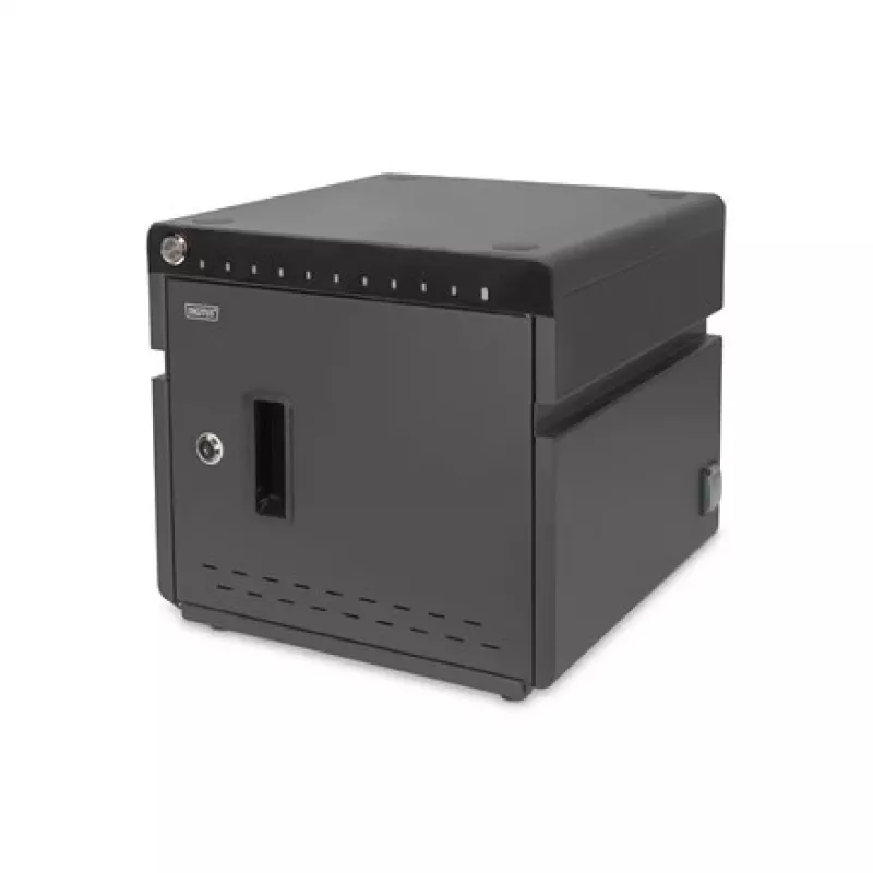 Digitus armadietto di ricarica desktop mobile per 10 notebook/tablet fino a 13 pollici, UV-C, USB-C, Nero