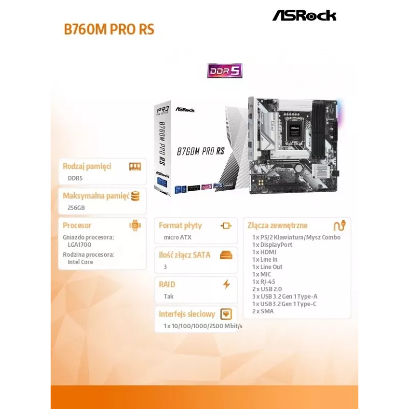 Scheda madre ASRock B760M Pro RS DDR5 Micro-ATX