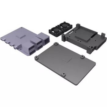JOY-IT RPI CASE ALU07F - Case per Raspberry Pi 4, alluminio, ventola, nero (RB-ALUCASEP4+07FAN)