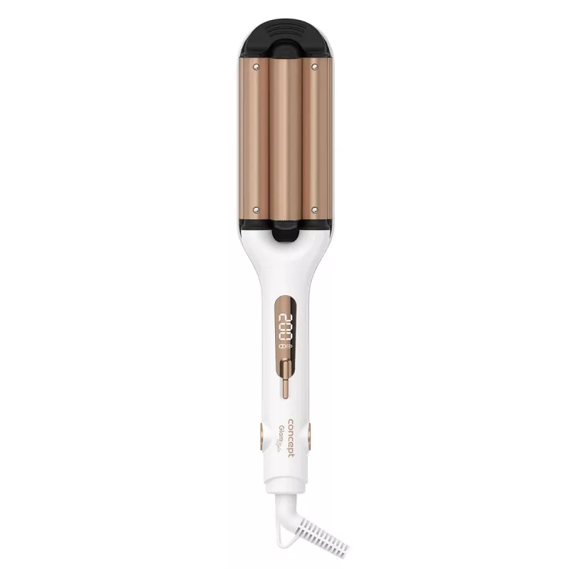Concept GLAM Style KT2140 arricciacapelli per onde, 100 W, 9 livelli di temperatura, rivestimento in ceramica, cavo girevole da 1,8 m, oro rosa