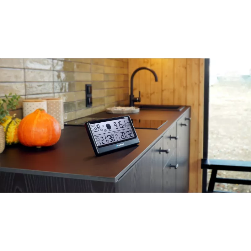 Stazione meteo BLAUPUNKT WS20BK — display per temperatura e umidità interna/esterna, nero, 1 sensore, LCD, a batteria