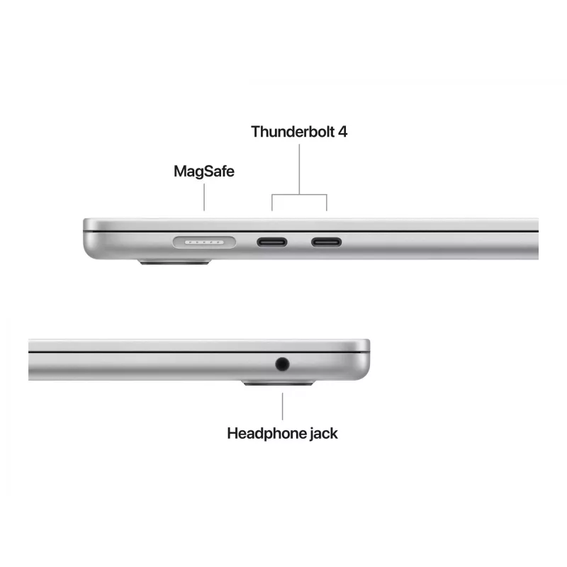MacBook Air 15, argento, M4 (10-CPU/10-GPU), 16 GB, 512 GB, tedesco, alimentatore Dual USB-C 35W, MW1H3D/A