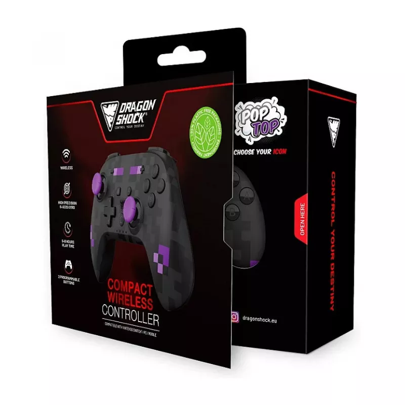 Dragonshock controller Poptop wireless Cubes nero Switch