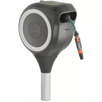 Tromba con supporto a pavimento Gardena RollUp Automatic nero grigio
