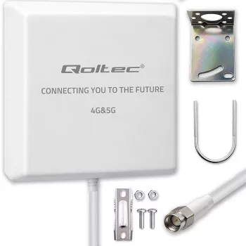 Antenna 4G/5G LTE esterna QOLTEC 9 dBi con connettore SMA e cavo 3 m