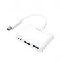LogiLink 0,14 m 2xUSB-C HDMI USB-A bianco