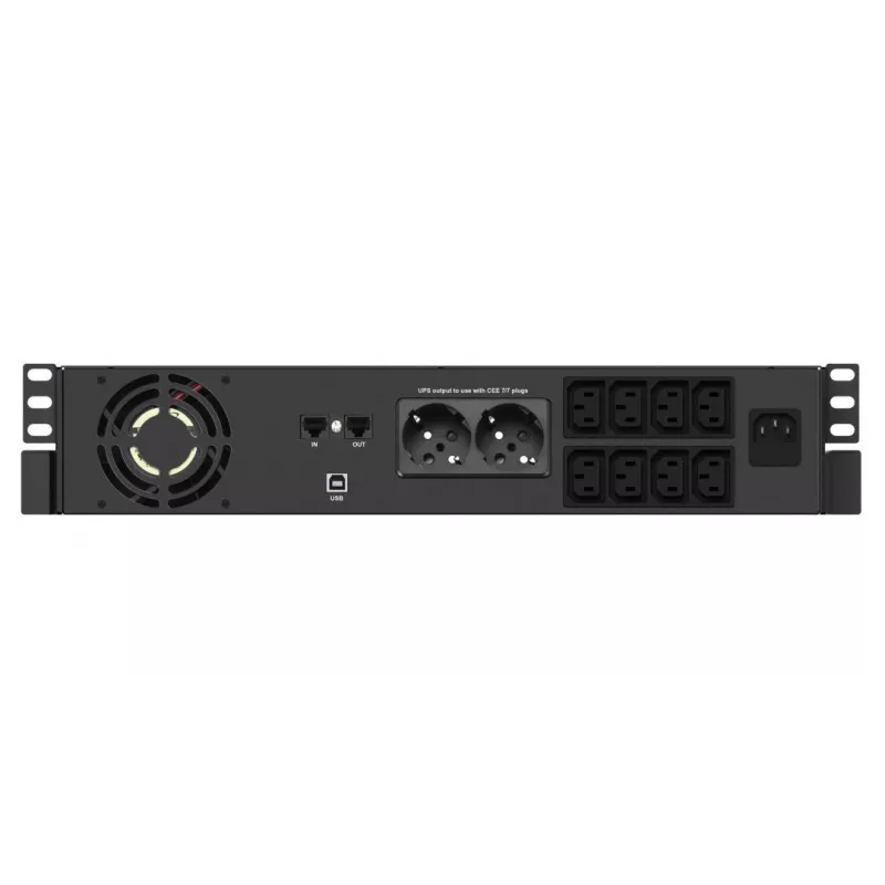 UPS rack Infosec X4 2000 RM Plus 2 kVA / 1200 W, 10 prese tipo F, LCD, line-interactive