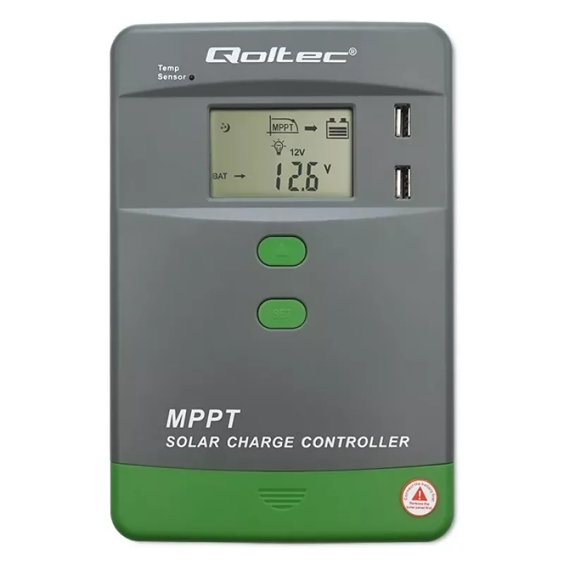 Regolatore di carica solare MPPT QOLTEC 40A 12V/24V con display LCD