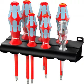 Wera 3160 i/7 Rack 05022728001 set di cacciaviti VDE 7 pz. punta taglio/punta a croce PH (05022728001)