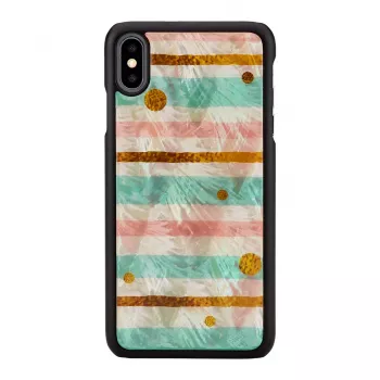 Custodia protettiva per smartphone iKins per iPhone XS Max — Pop Mint nero, guscio rigido con bordi rialzati