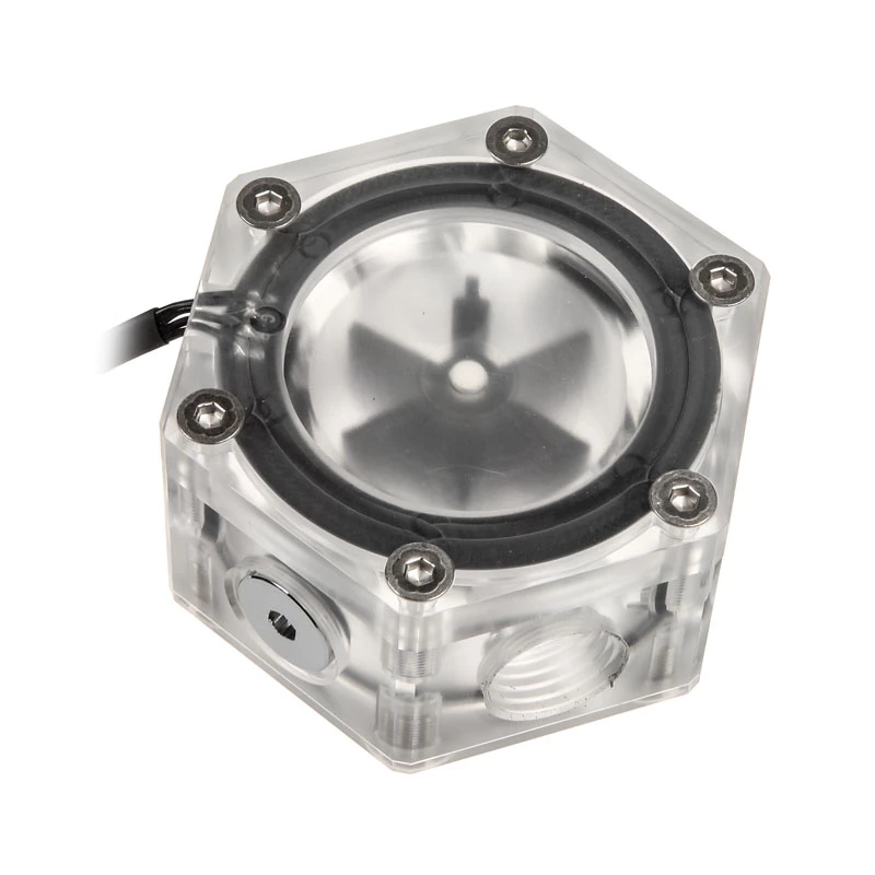 Indicatore di flusso BitsPower Hexagon Flow Indicator-RGB BP-HFI-RGB — illuminazione RGB, design esagonale