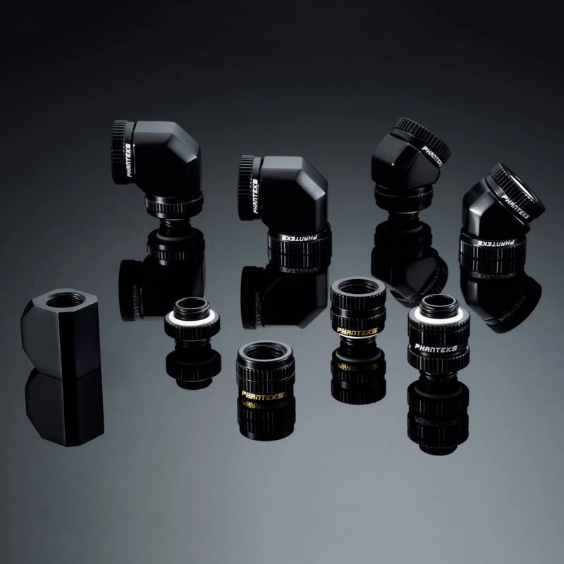 Adattatore per sistemi di raffreddamento a liquido PHANTEKS PH-RA_BK_MF – nero satinato, compatibile con componenti Phanteks Glacier