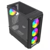 Savio Noctis Glass RGB Cube case per PC, ATX/Micro-ATX/Mini-ITX, frontale in vetro temperato, ventole RGB, nero