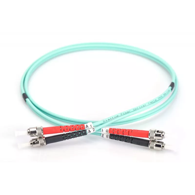 DIGITUS - Cavo patch - ST multimodale (M) - ST multimodale (M) - 3 m - fibra ottica - 50/125 µm - turchese