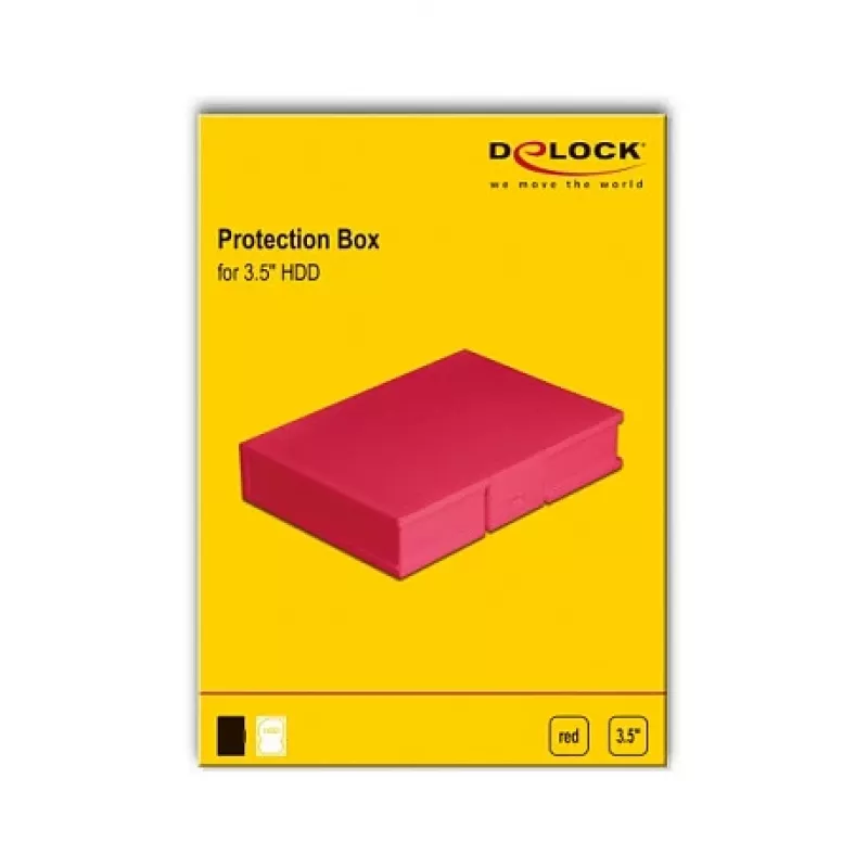 Custodia protettiva DeLOCK 18374 per HDD da 3,5 pollici rosso