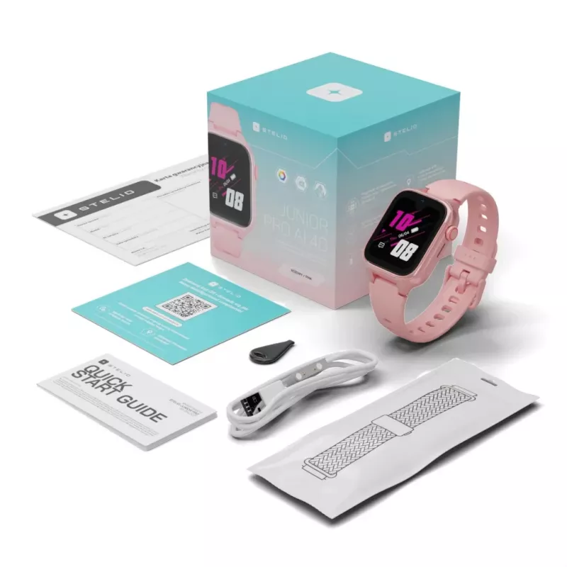 Smartwatch Stelio Junior Pro AI 4G ST-SWJ102-PK — orologio 4G per bambini, rosa