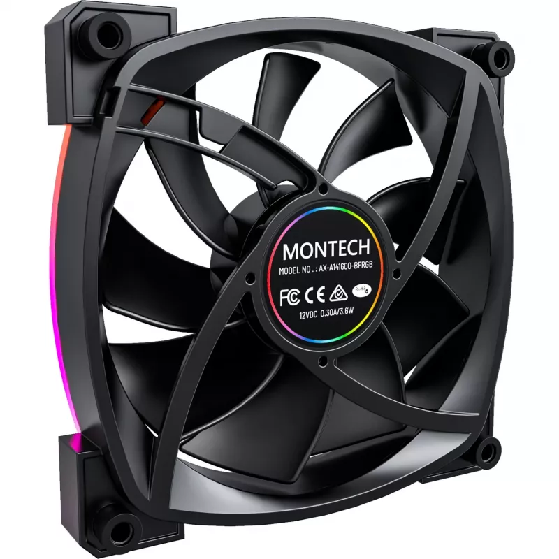 Ventola Montech AX140 PWM 14 cm nero 540-1760 RPM