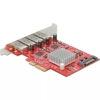Delock scheda PCI Express x4 a 4 x SuperSpeed USB 10 Gbps esterni (USB 3.2 Gen 2) connettore femmina USB Type-A - adattatore USB - PCIe 3.0 x4 - USB 3.2 Gen 2 x 4 (90481)