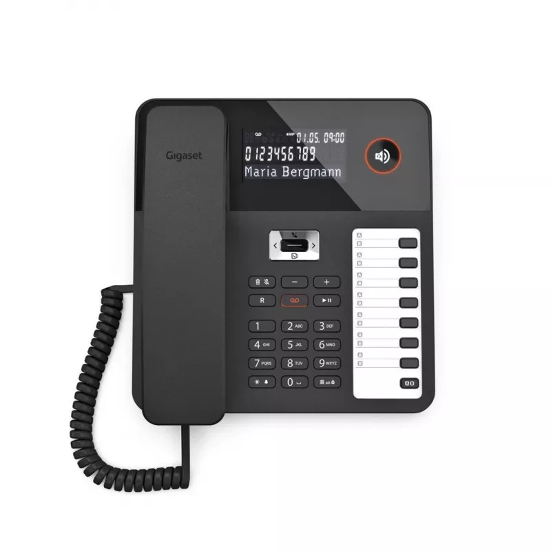 Telefono DECT Gigaset DESK 800A cornetta cablata 200 voci in rubrica nero