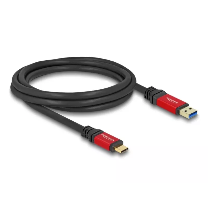Cavo USB DeLOCK 80618 10 Gbit/s Type-A a Type-C 2 m rosso metallo