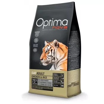 Secco per gatti Optimanova Adult Chicken & Rice 6 kg – alimento completo per gatti adulti