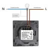 Interruttore luce touch MACLEAN MCE701W singolo in vetro bianco tasto quadrato